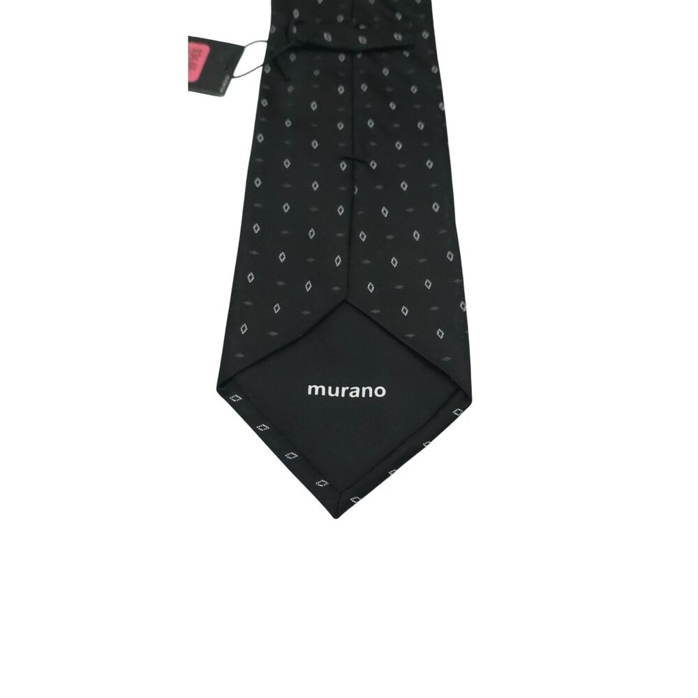 Murano Men's Black Tie With White Diamond Pattern - New With Tags - Picture 3 of 5
